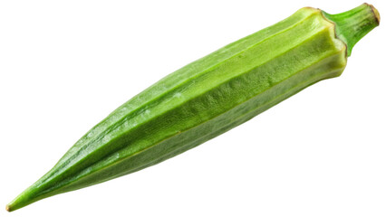 Fototapeta premium Fresh Green Okra Pods Isolated on White Background for Food and Culinary Use