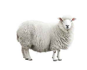 Fototapeta premium White sheep standing on a transparent background