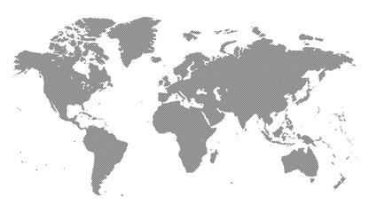 Obraz premium Map of the world dotted outline, isolated on transparent or white background. Detailed world map, vector illustration.