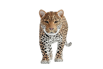 Naklejka premium Leopard walking forward isolated transparent background
