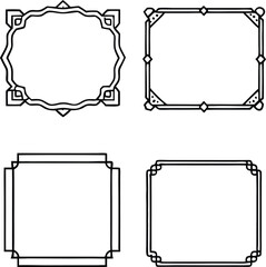Obraz premium Four Decorative Outline Frames Set Design
