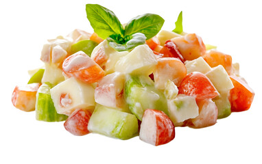 Fresh and Colorful Fruit Salad with Creamy Dressing for Healthy Eating and Summer Refreshment