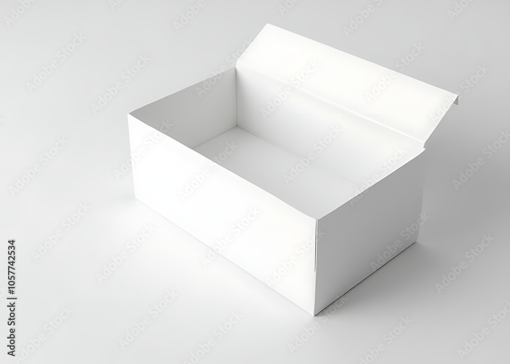 Aufkleber The white box was empty and plain, its surface reflecting the surrounding light with a subtle sheen.