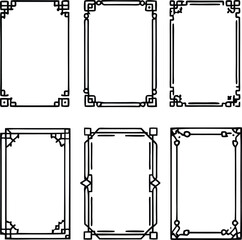 Six Geometric Decorative Frames Border Design