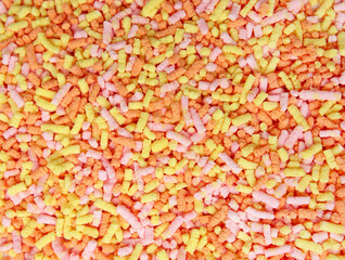 Colorful typical Dutch fruit sprinkles, called "vruchtenhagelslag".
