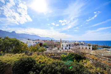 Obraz premium view of the kyrenia (girne) city cyprus