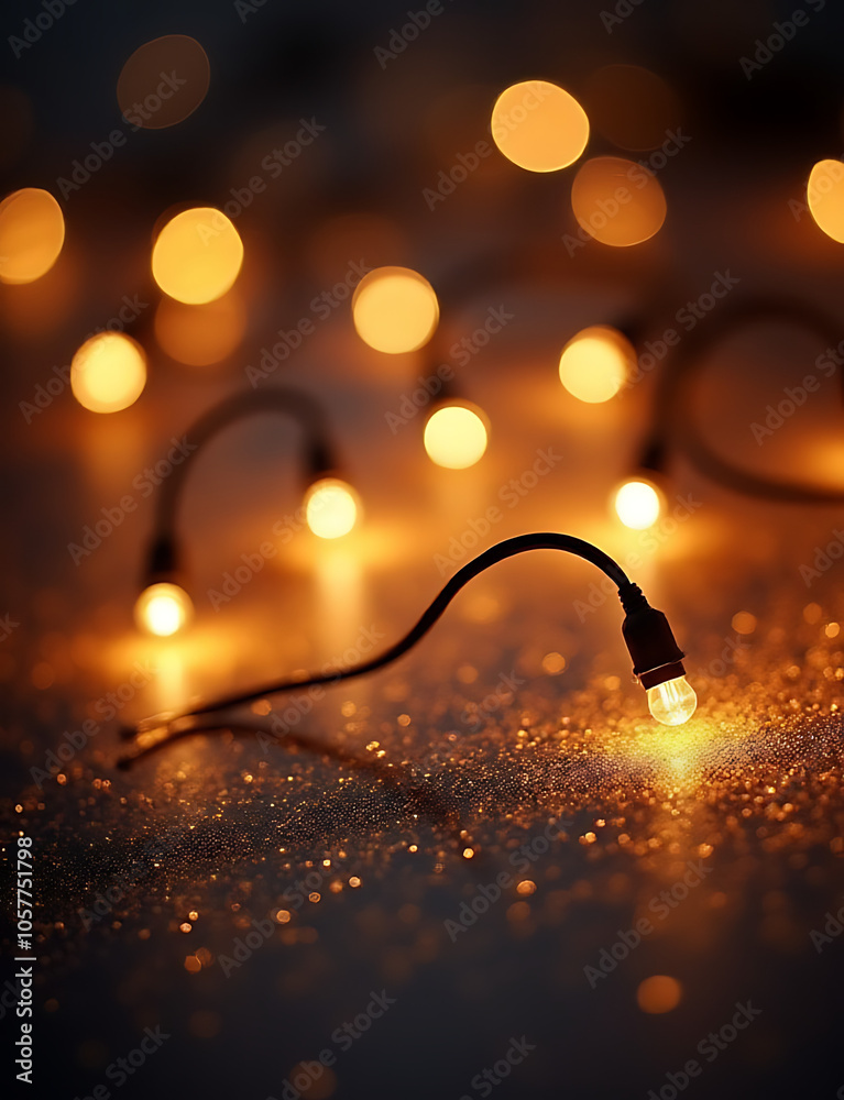 Poster christmas lights create a beautiful abstract background with glitter effect.