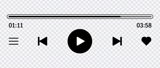 "Modern music player UI vector with controls for app design." © DesignSphere