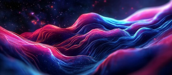 Obraz premium Captivating 3D rendering of a wavy galaxy.
