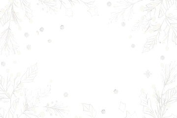 PNG Christmas card background with white holly leaves and snowflake pattern illustration snowflakes design.