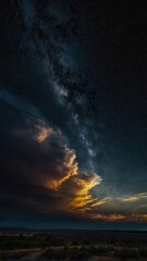 Naklejka premium Sky, Clouds, Sunset, Air, Oxygen, Sun, Stars