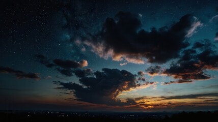 Fototapeta premium Sky, Clouds, Sunset, Air, Oxygen, Sun, Stars