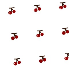 Seamless pattern with cherry and white background
