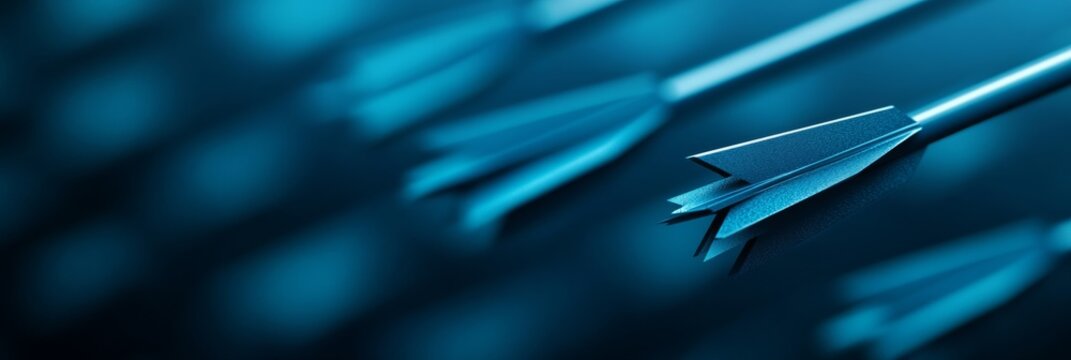 Blueprint of achievement: Gears, arrows for strategic action Use blue palette 