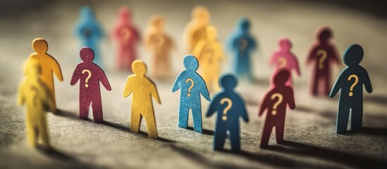 Paper cutouts and question marks symbolize recruitment challenges.