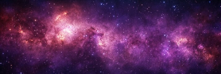 Fototapeta premium Purple Space Stars View: Night Palette, Milky Way, Star Field 