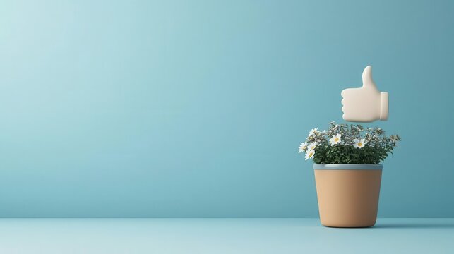 Positive mindset, thumbs up with dollar sign, 3D illustration