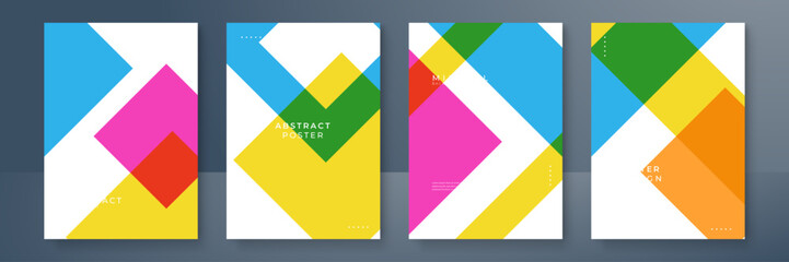 Colorful Abstract Geometric Poster Designs for Creative Projects