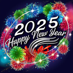 2025 font effect and typeface for a happy new year