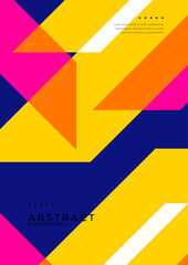 Obraz premium Vibrant Abstract Geometric Posters with Minimalist Design Elements. Colorful abstract posters featuring geometric shapes and minimalist design. Perfect for adding a pop of color