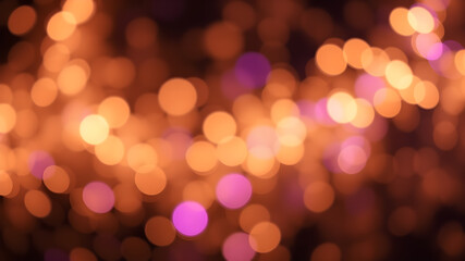 Fototapeta premium Glittering abstract background with blurred lights in gold, purple, and black colors. Generative AI