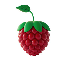 Bright Red Raspberry Isolated on Transparent Background