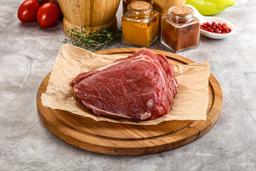 Raw beef piece for cooking