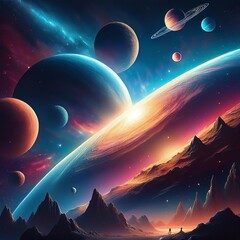 illustration on the topic of outer space interstellar travels universe and distant galaxies