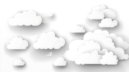 Fototapeta premium White Clouds Isolated on White Background 