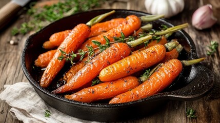 Delicious Thyme-Roasted Baby Carrots in Cast Iron