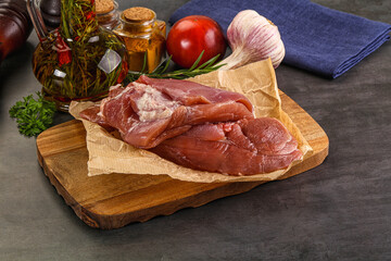 Raw uncooked turkey thigh fillet
