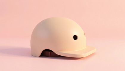 Fototapeta premium 3D helmet artwork in pastel shades, protective headgear