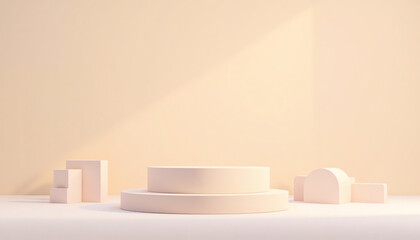 Geometric shapes in pastel tones, abstract art