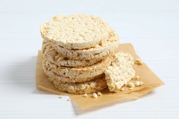 Round rice cakes on table