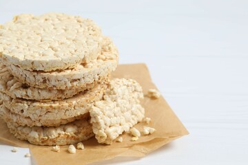 Round rice cakes on table