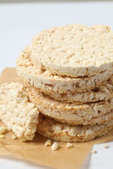 Round rice cakes on table