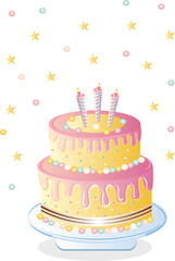 birthday cake with candles