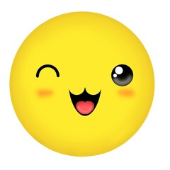 Fototapeta premium smiley face with a smile, illustration of a smiley face, illustration of a yellow smiley face, smiley face, happy smiley face, smiley face on white, emoji, emoticon, face, smile, emotion, happy, art