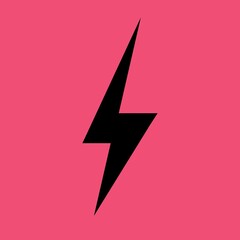 lightning, thunder, wall decoration, icon on a pink background, bolt icon, icon, sign, pink, black, black pink, thunder illustration, thunder with pink background, design, art, for social media, shape