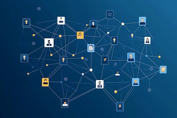 Abstract Illustration of Users Connected in a Network