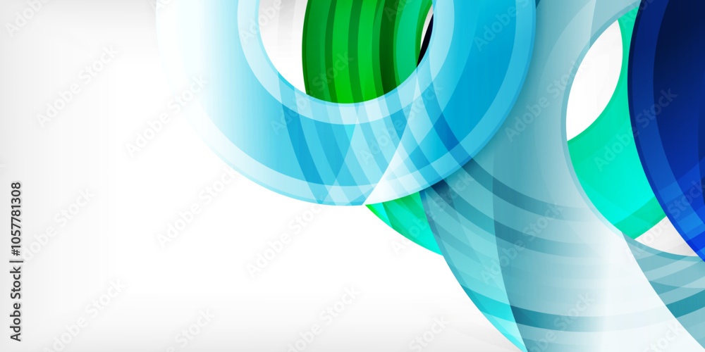 Poster bright colorful circles with light effects. abstract background