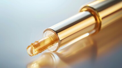 Naklejka premium Premium gold lip gloss tube with sleek design