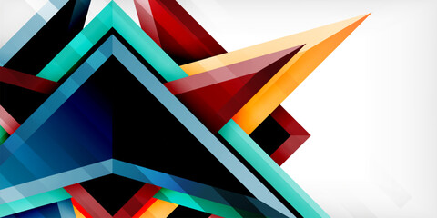 Abstract background color triangles and arrows composition. Vector Illustration For Wallpaper, Banner, Background, Card, Book Illustration, landing page