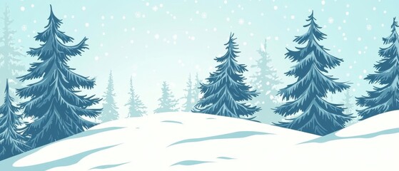 Obraz premium Serene Winter Wonderland: Snowy Forest Landscape