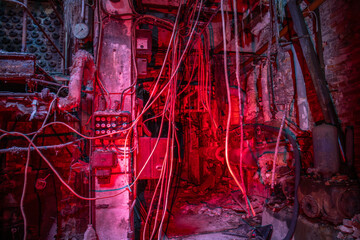 Old abandoned paper factory. Historical and typical factory building as a lost place. Riots and...