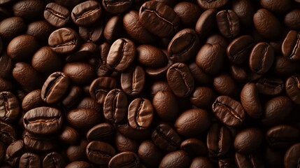 Naklejka premium Close up of coffee beans with a brownish color