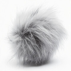 Obraz premium Fur isolated on white: Animal Fur in grey, Fur wildlife, fur texture 