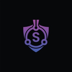 Abstract Cyber Security Logo And Letter S