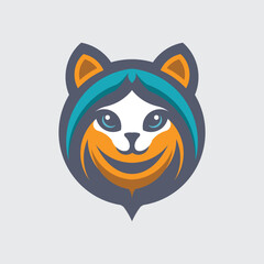 Geometric Shape Cat Logo for Any Purposes