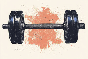 black and white dumbbell illustrations fitness motivation and vintage aesthetic